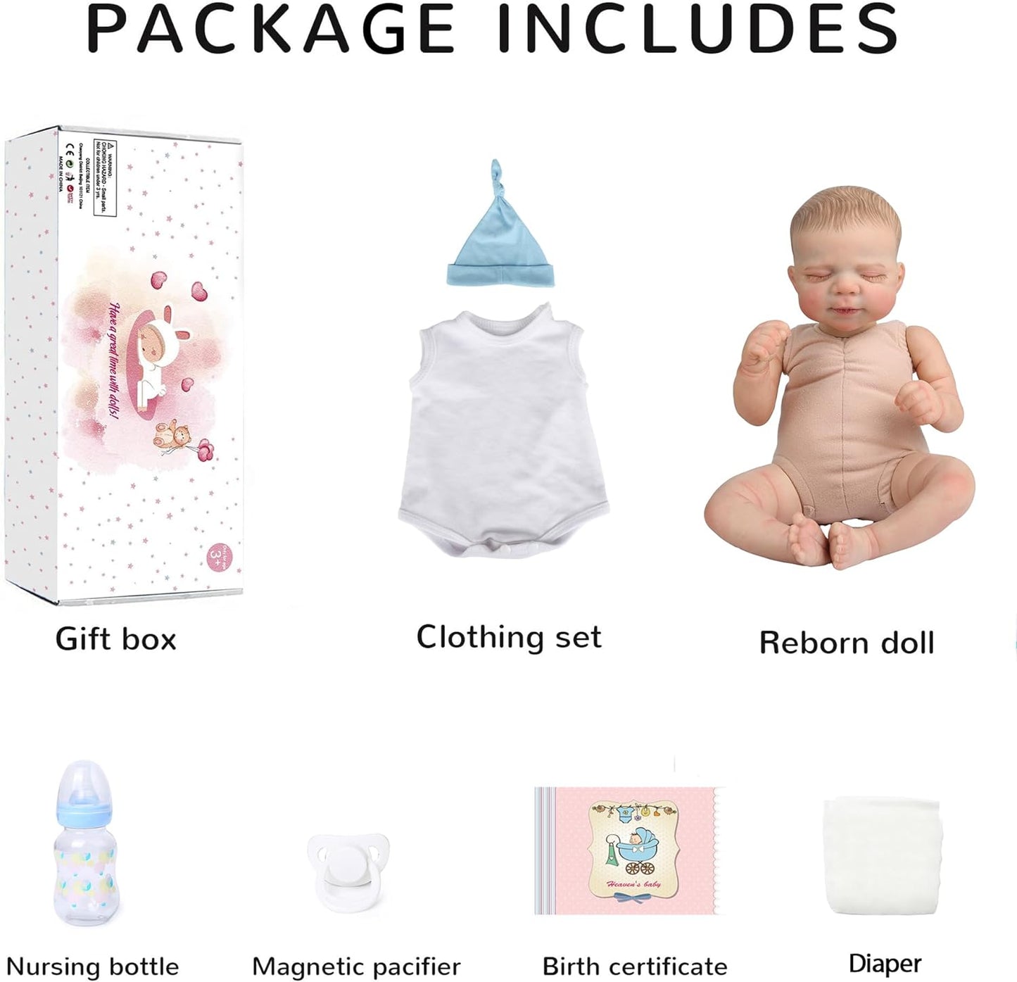 Realistic Reborn Baby Dolls Boy Pascale - 18 Inch Newborn Sleeping Baby Dolls, Lifelike Reborn Baby Dolls with Weighted Soft Cloth Body Birthday Gift Toy for Age 3+