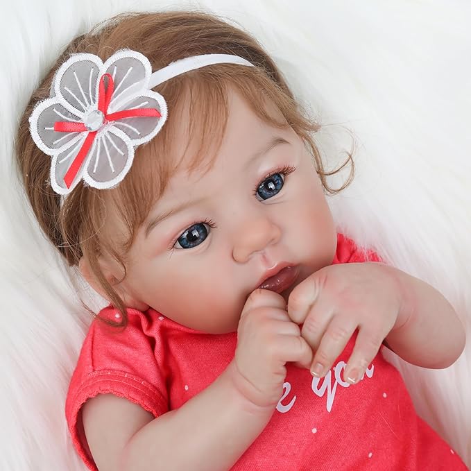 WOOROY Realistic Reborn Baby Dolls - 18 Inch Lifelike Newborn Baby Girl, Real Baby with Soft Weighted Body, Real Life Reborn Dolls Gift Set for Kids Age 3+