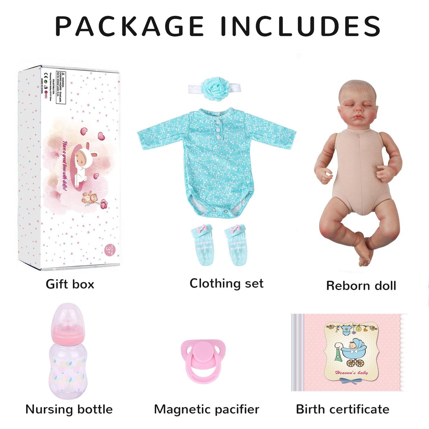 Blue Flower Romper 20'' Realistic Baby Doll - Pandora