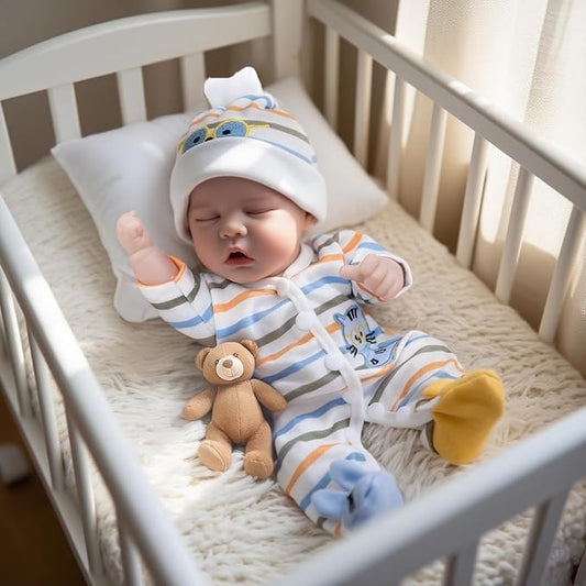 12'' WOOROY Reborn Realistic Baby Doll Lucas with Full Vinyl Body, Birthday & Christmas Gift for Kids Age 3+