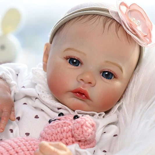WOOROY Reborn Baby Dolls - 18 Inch Realistic Baby Doll Lifelike Full Baby Boy Real Life Baby Doll with Soft Vinyl Body can Swimming with Accessories Gifts for Kids 3+ (Copy)
