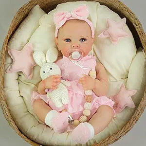 WOOROY Reborn Baby Dolls - 20 Inch Realistic Baby Doll Real Life Baby Dolls Lifelike Newborn Baby Doll Girl with Soft Full Vinyl Body and Accessories can Swimming Baby Dolls for 3+ Years Old Kids Gifts