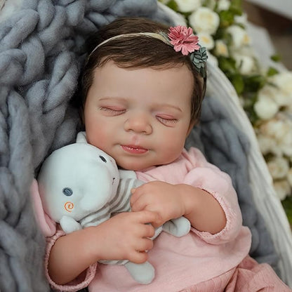 WOOROY Realistic Reborn Baby Dolls -18inch Lifelike Baby Girl with Full Body Vinyl,Christmas Birthday Gift with Accessories for Age 3+