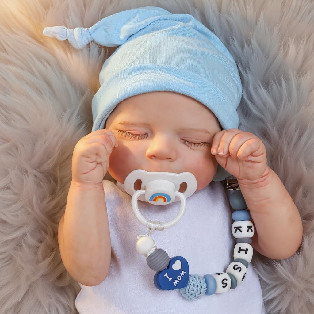 Realistic Reborn Baby Dolls Boy Pascale - 18 Inch Newborn Sleeping Baby Dolls, Lifelike Reborn Baby Dolls with Weighted Soft Cloth Body Birthday Gift Toy for Age 3+