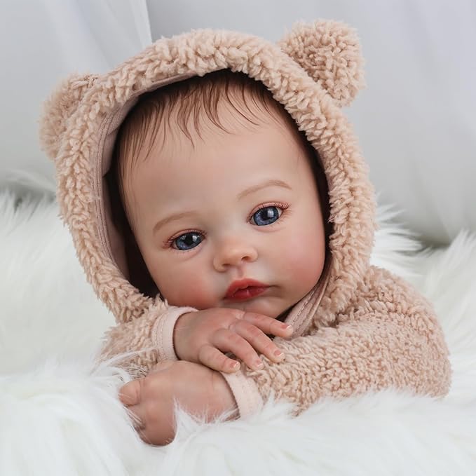 WOOROY Reborn Baby Dolls - 18 Inch Realistic Baby Doll Lifelike Full Baby Boy Real Life Baby Doll with Soft Vinyl Body can Swimming with Accessories Gifts for Kids 3+