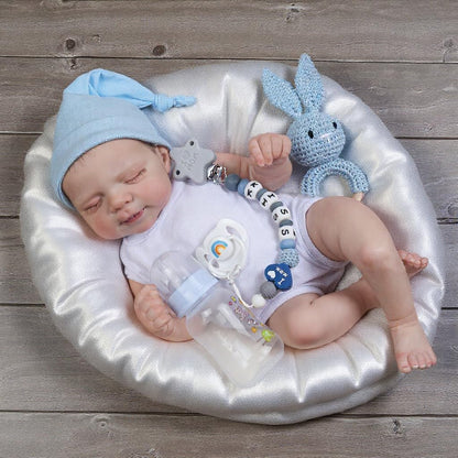 Realistic Reborn Baby Dolls Boy Pascale - 18 Inch Newborn Sleeping Baby Dolls, Lifelike Reborn Baby Dolls with Weighted Soft Cloth Body Birthday Gift Toy for Age 3+