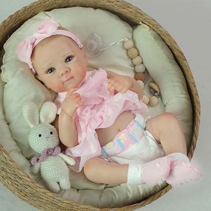 WOOROY Reborn Baby Dolls - 20 Inch Realistic Baby Doll Real Life Baby Dolls Lifelike Newborn Baby Doll Girl with Soft Full Vinyl Body and Accessories can Swimming Baby Dolls for 3+ Years Old Kids Gifts