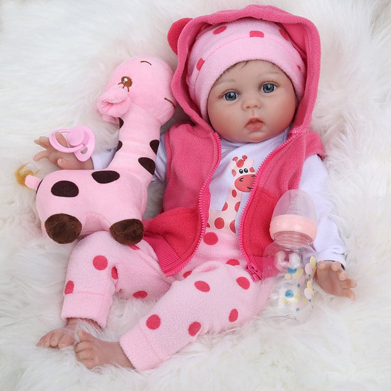 Pink Dot Deer Bodysuit 22'' Realistic Baby Doll - Lucy