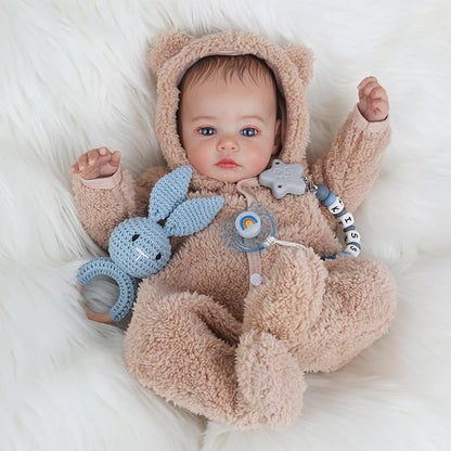 WOOROY Reborn Baby Dolls - 18 Inch Realistic Baby Doll Lifelike Full Baby Boy Real Life Baby Doll with Soft Vinyl Body can Swimming with Accessories Gifts for Kids 3+