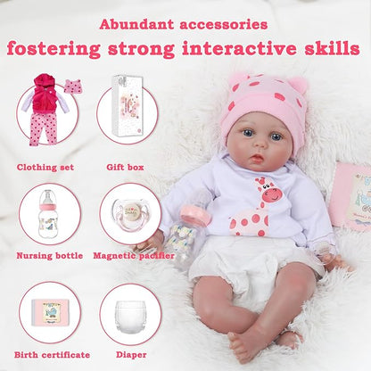 Pink Dot Deer Bodysuit 22'' Realistic Baby Doll - Lucy