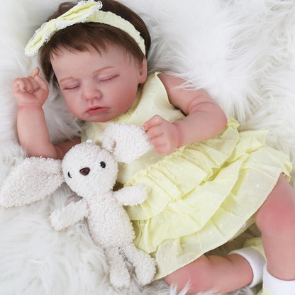 Realistic Reborn Baby Dolls - 20 Inch Sleeping Baby Doll Doris with Pink Outfit, Soft Weighted Lifelike Newborn Baby Doll Girl Cloth Body Poseable Real Life Baby Dolls Birthday Gift for Kids Age 3+