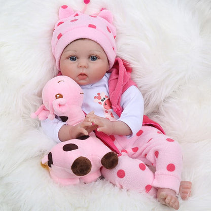 Pink Dot Deer Bodysuit 22'' Realistic Baby Doll - Lucy