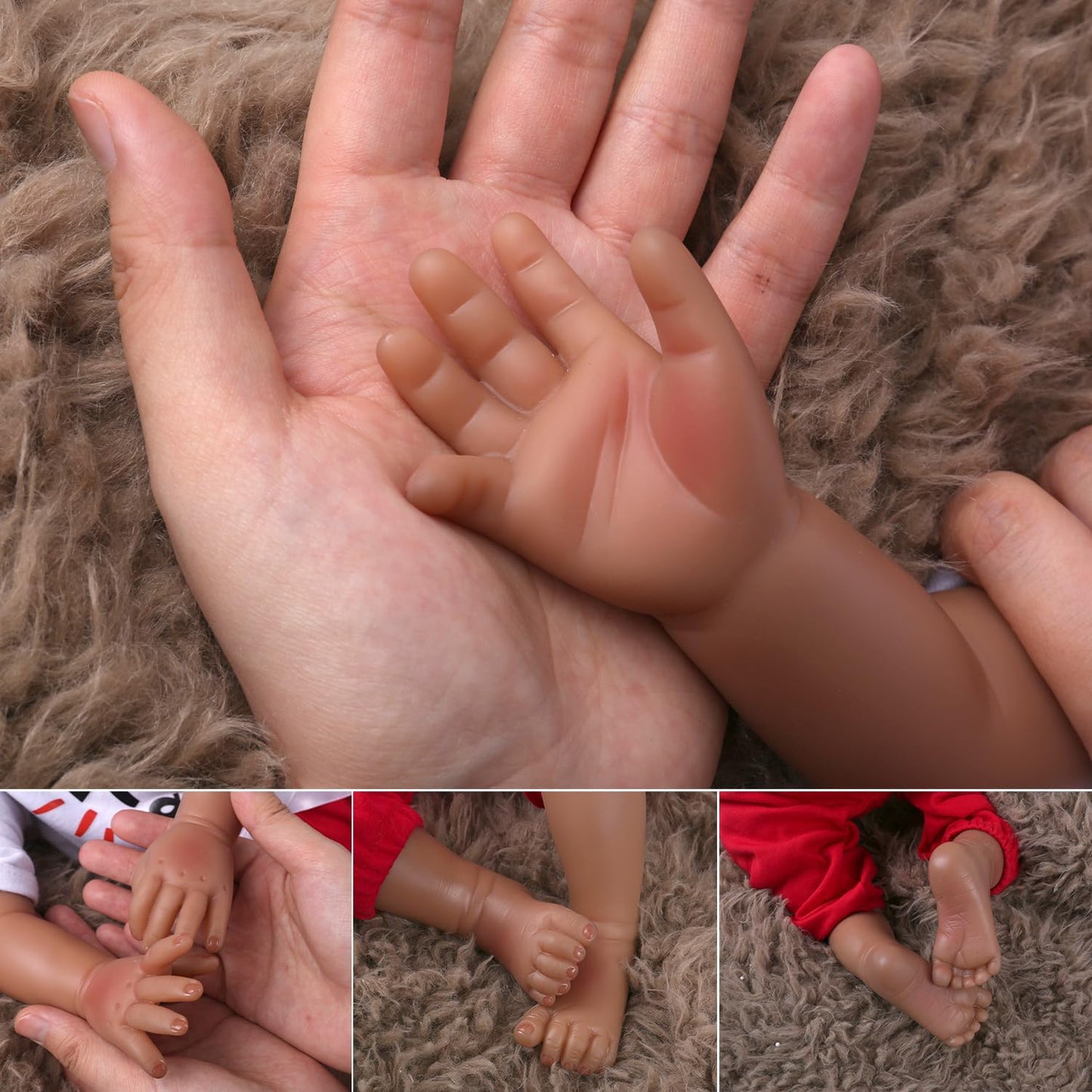 WOOROY Reborn Baby Dolls - Black, 22 inches Newborn African American Realistic Lifelike Baby Dolls for Kids Age 3+