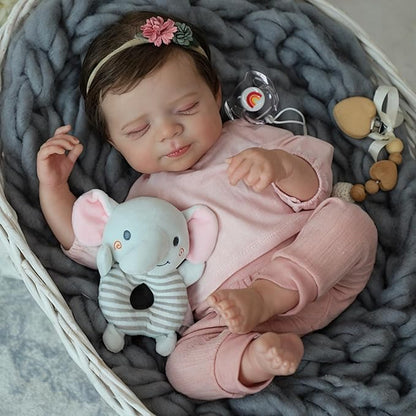 WOOROY Realistic Reborn Baby Dolls -18inch Lifelike Baby Girl with Full Body Vinyl,Christmas Birthday Gift with Accessories for Age 3+
