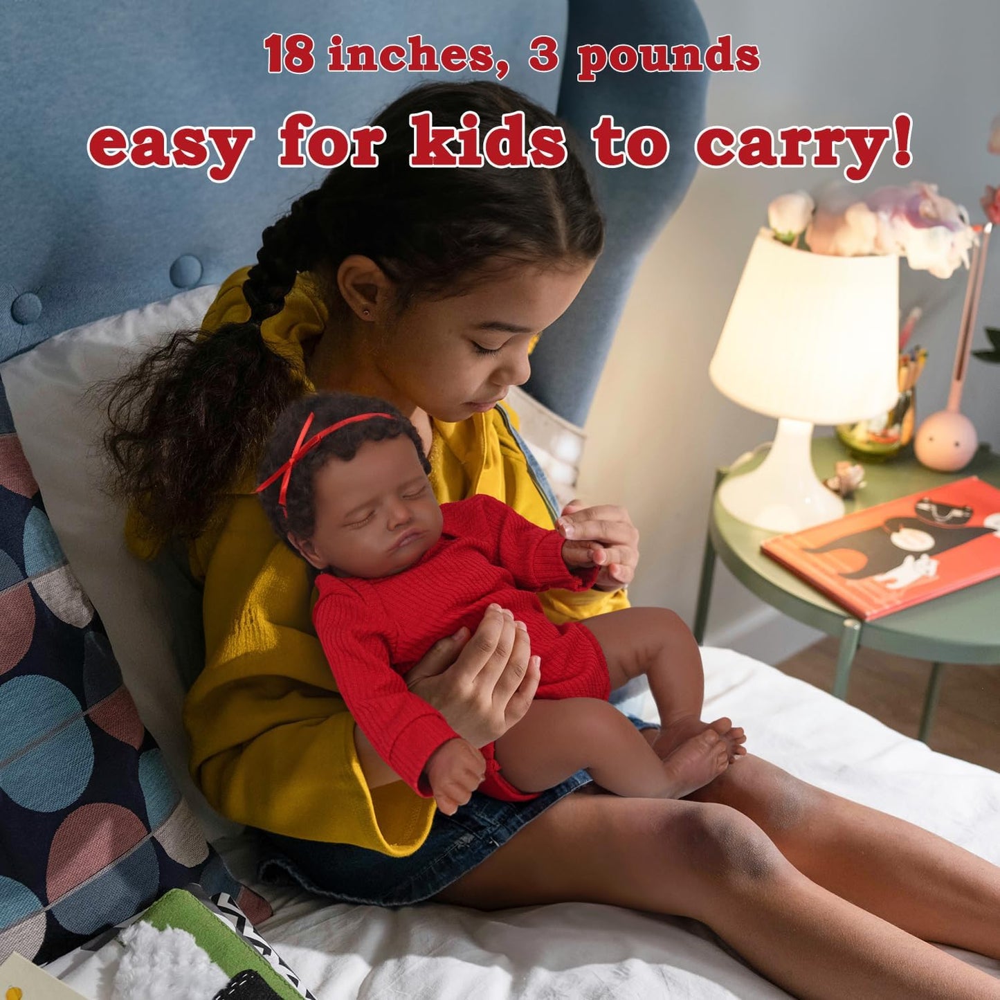 WOOROY Reborn Baby Doll - Christmas & Birthday Gift, Gift Ideas, Brown Skin, 20" Cloth Body Doll, African American & Black skin, Gifts for Kids 3+