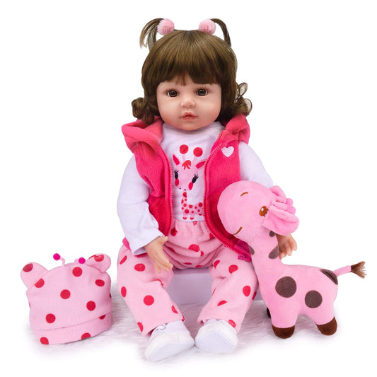 Pink Dot Deer Bodysuit 18'' Realistic Baby Doll - Hedy