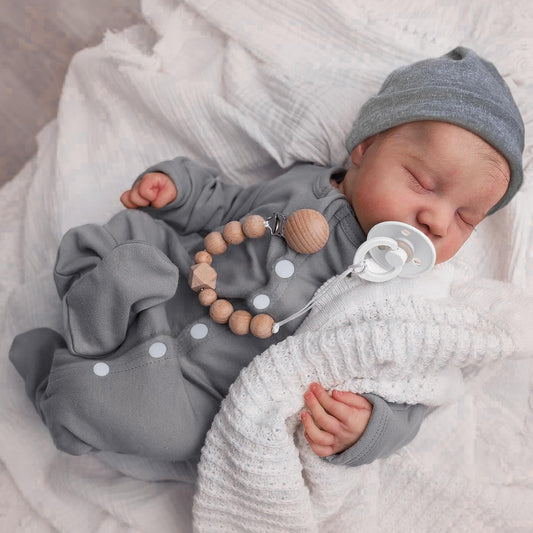 WOOROY Realistic Reborn Baby Dolls - 18 Inch Full Vinyl Body Lifelike Reborn Boy Doll Poseable Real Life Newborn Sleeping Baby Dolls Gift Toys with Accessories for Kids Age 3+