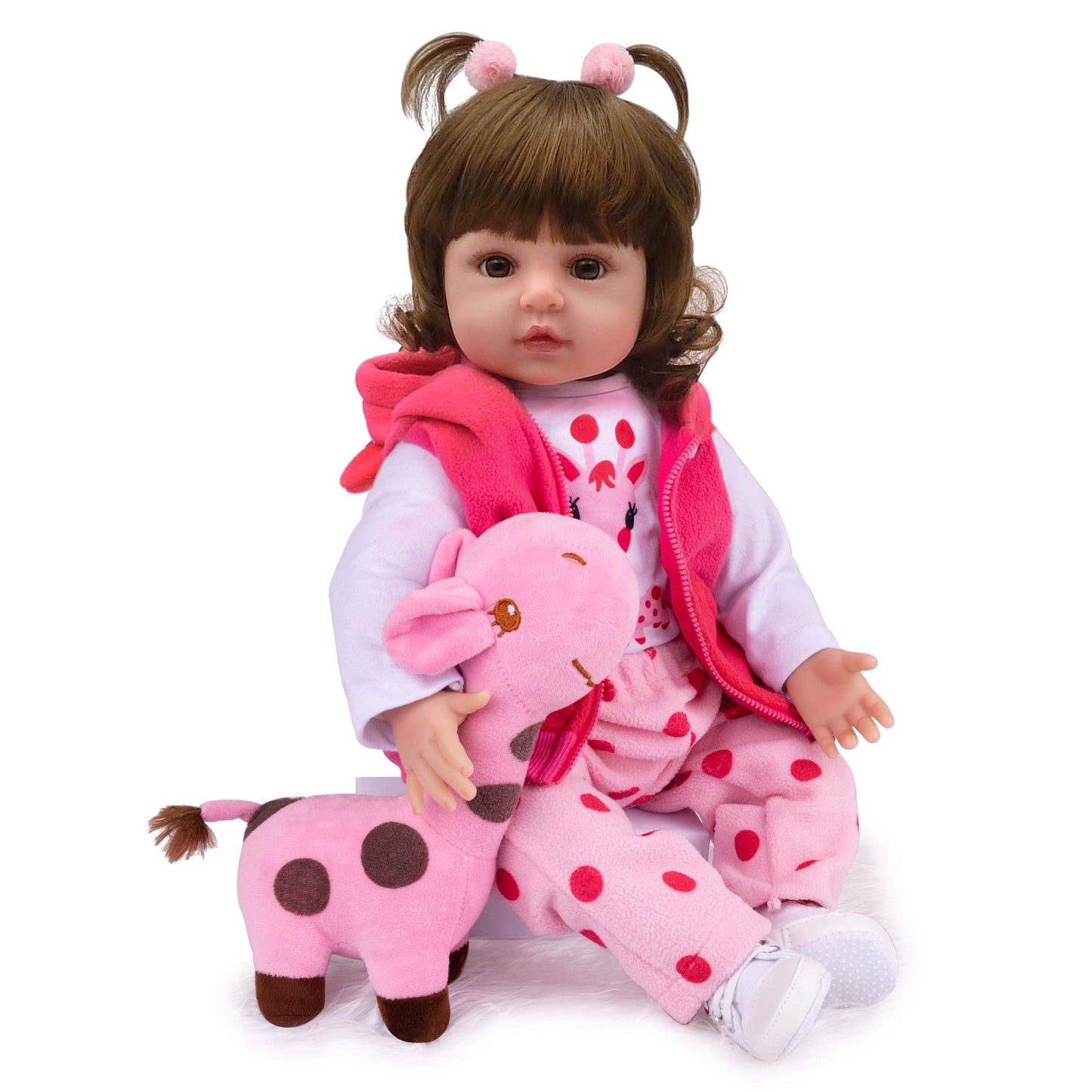 Pink Dot Deer Bodysuit 18'' Realistic Baby Doll - Hedy