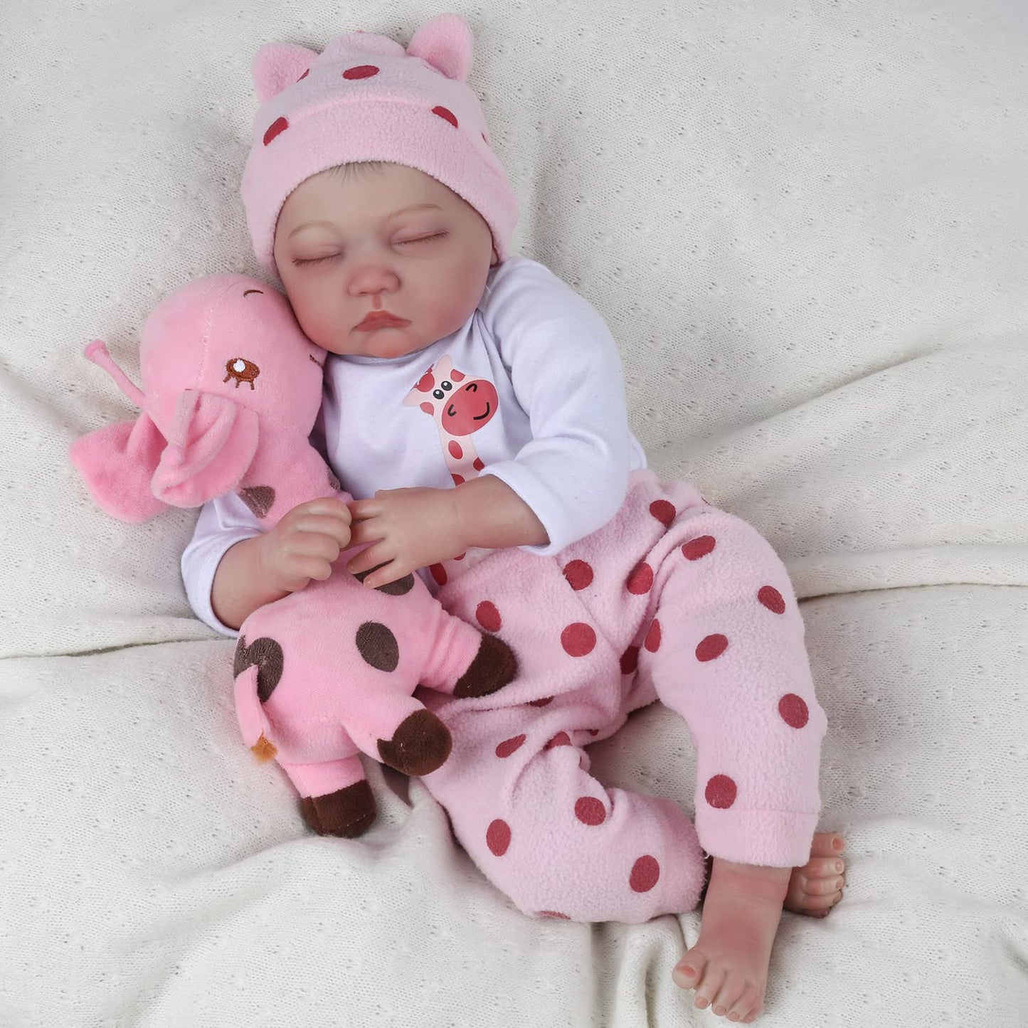 Pink Dot Deer Bodysuit 22'' Realistic Baby Doll - Iris