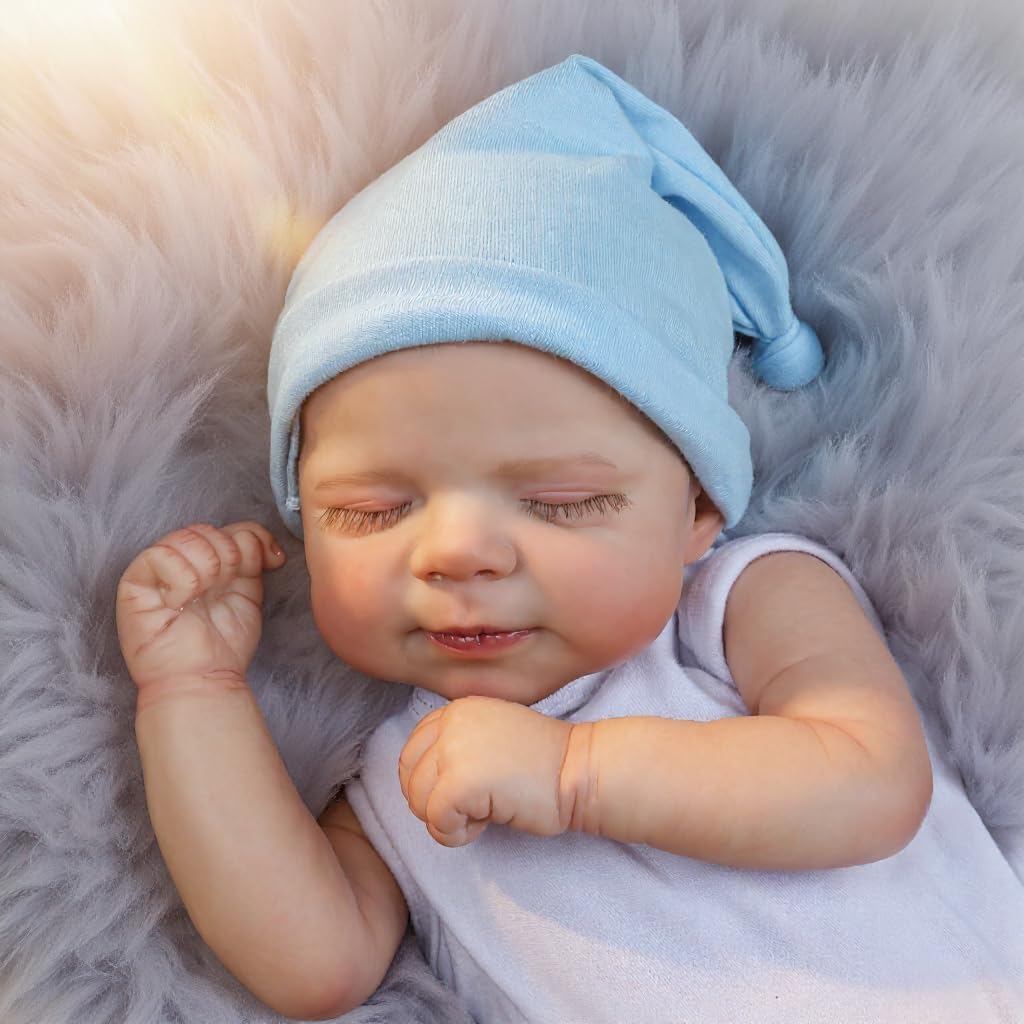 Realistic Reborn Baby Dolls Boy Pascale - 18 Inch Newborn Sleeping Baby Dolls, Lifelike Reborn Baby Dolls with Weighted Soft Cloth Body Birthday Gift Toy for Age 3+