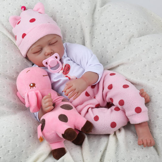 Pink Dot Deer Bodysuit 22'' Realistic Baby Doll - Iris