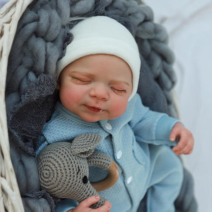 WOOROY Lifelike Reborn Baby Dolls- 18 Inch Baby Boy Doll, Full Vinyl Body Sleeping Dolls, Poseable Real Life Newborn Realborn Birthday Gift Toy with Doll Accessories for Kids 3+