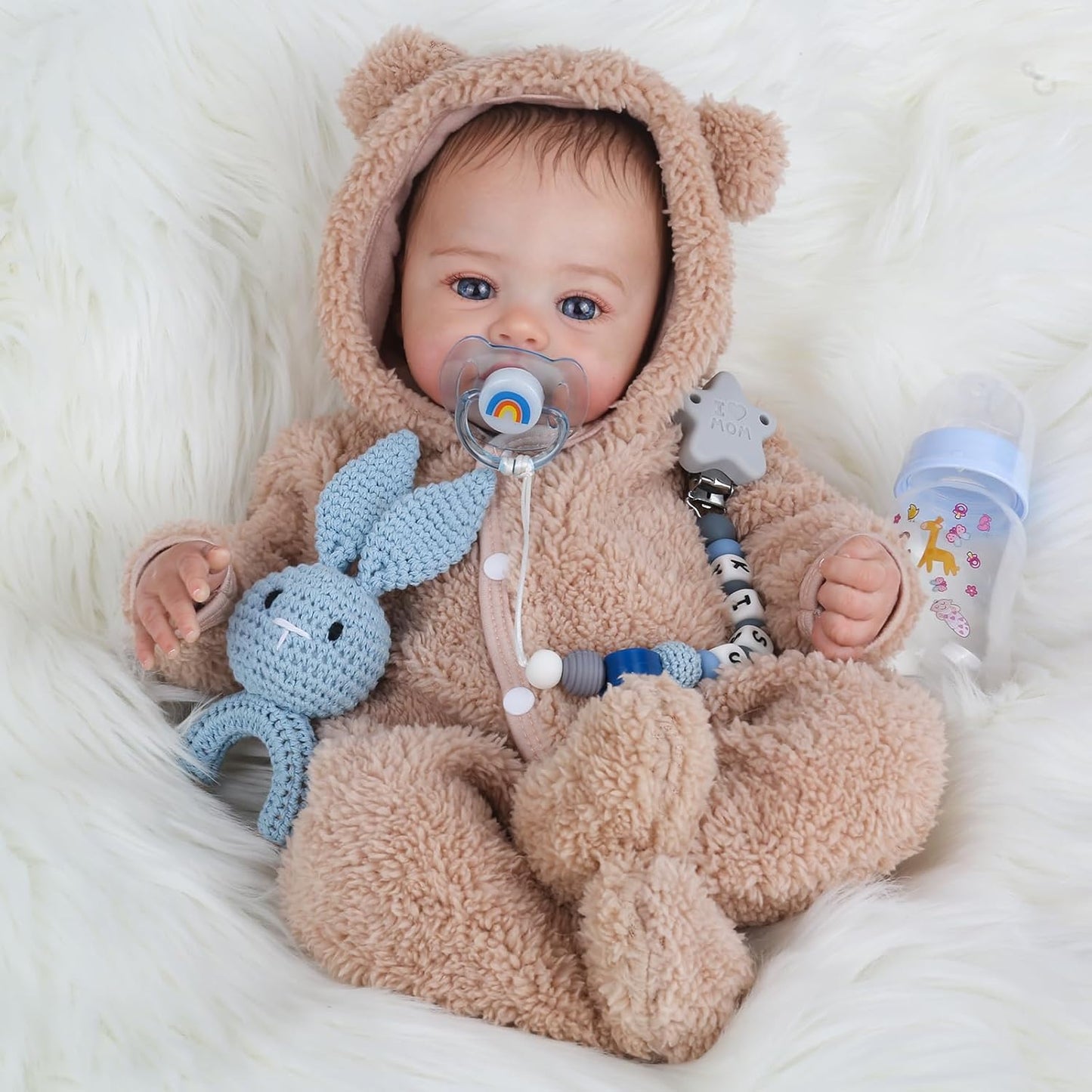 WOOROY Reborn Baby Dolls - 18 Inch Realistic Baby Doll Lifelike Full Baby Boy Real Life Baby Doll with Soft Vinyl Body can Swimming with Accessories Gifts for Kids 3+