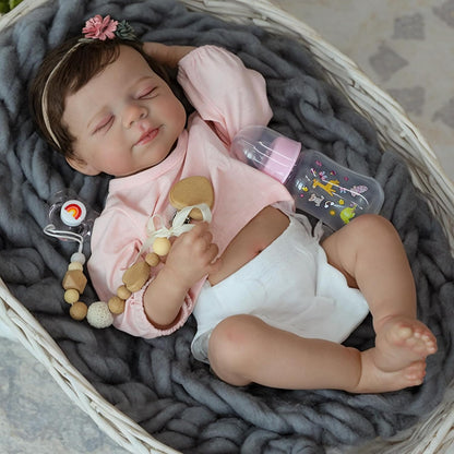 WOOROY Realistic Reborn Baby Dolls -18inch Lifelike Baby Girl with Full Body Vinyl,Christmas Birthday Gift with Accessories for Age 3+