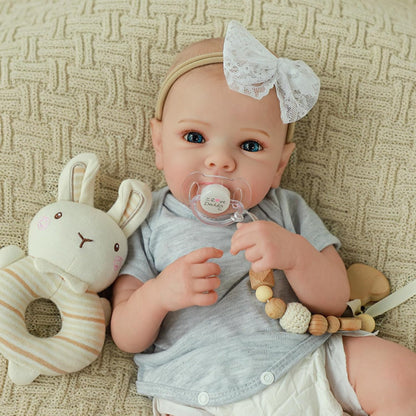 WOOROY Realistic Reborn Baby Dolls - 20 Inch Lifelike Newborn Baby Girl with Full Vinyl Body, Real Life Baby Doll Gifts Toy Set with Accessories for Kids Age 3+