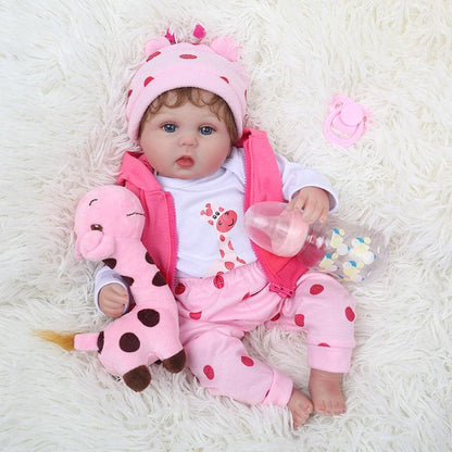 Pink Dot Deer Bodysuit 16'' Realistic Baby Doll - Lucy