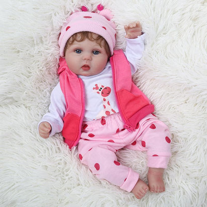 Pink Dot Deer Bodysuit 16'' Realistic Baby Doll - Lucy