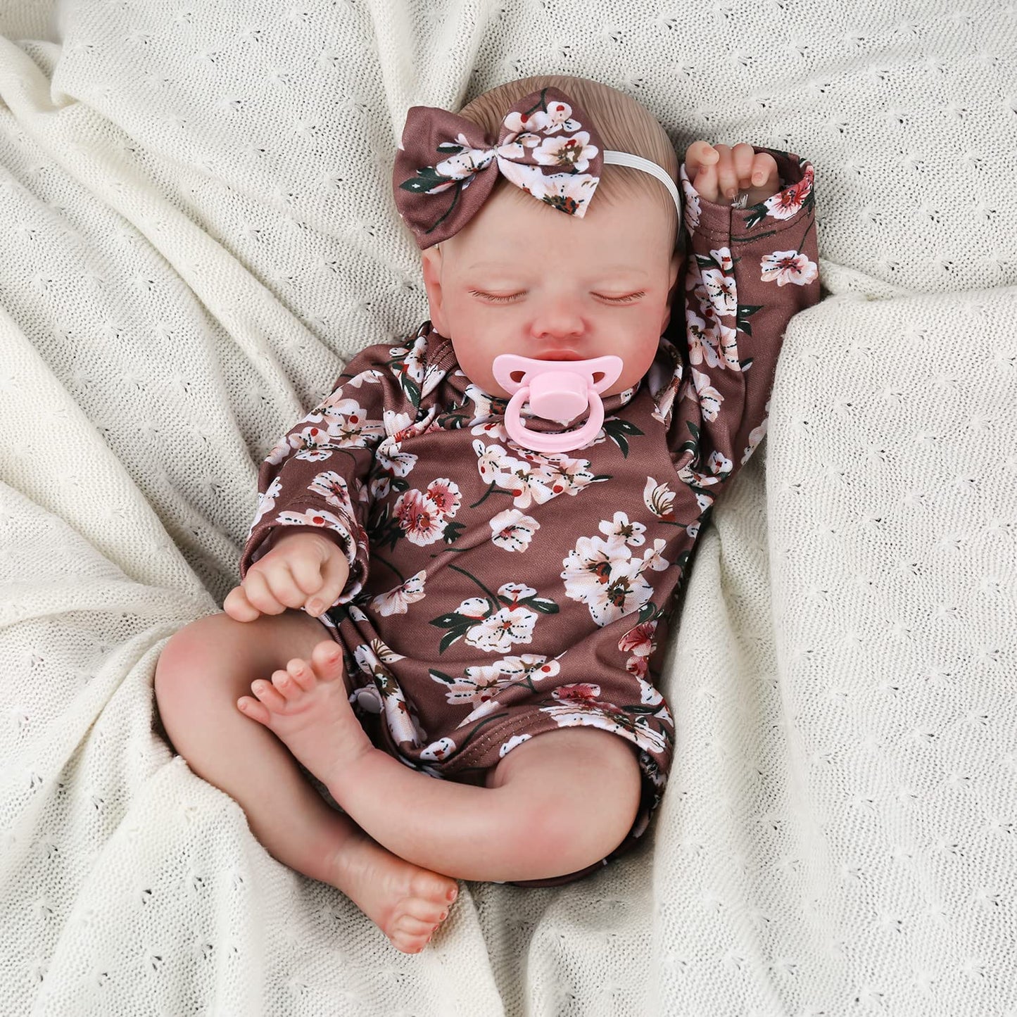 Brown Flower Romper 20'' Realistic Baby Doll - Ambe