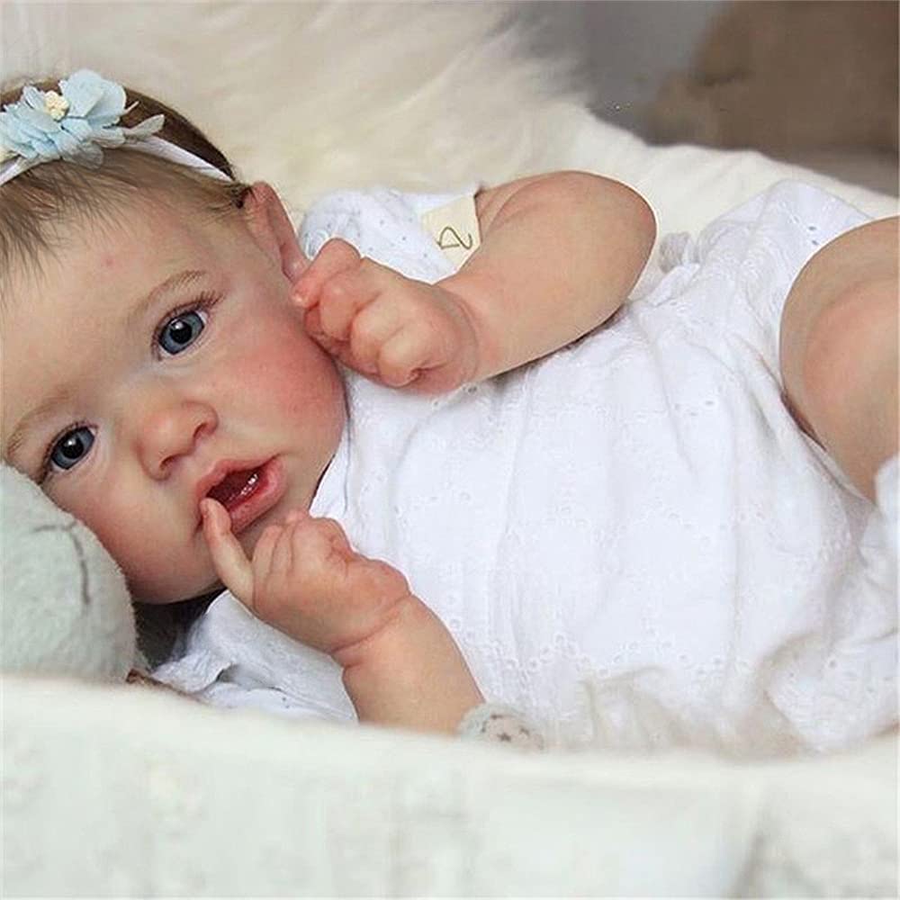 White Flower Romper 20'' Realistic Baby Doll - Saskia