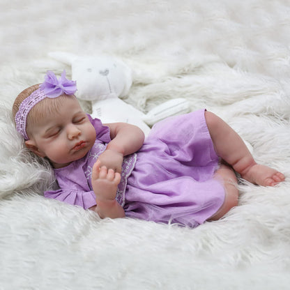 Purple Ruffle Romper 20'' Realistic Baby Doll - Freda