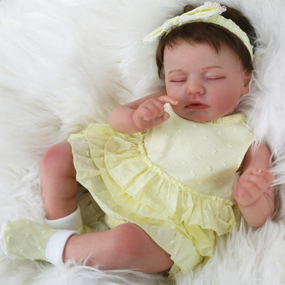 Realistic Reborn Baby Dolls - 20 Inch Sleeping Baby Doll Doris with Pink Outfit, Soft Weighted Lifelike Newborn Baby Doll Girl Cloth Body Poseable Real Life Baby Dolls Birthday Gift for Kids Age 3+